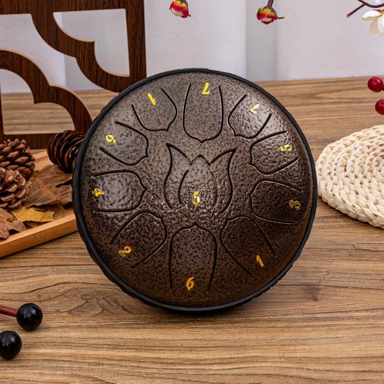 Steel Tongue Drum To Use 11 Compact Design Portable Easy Notes 6 Inches Rain