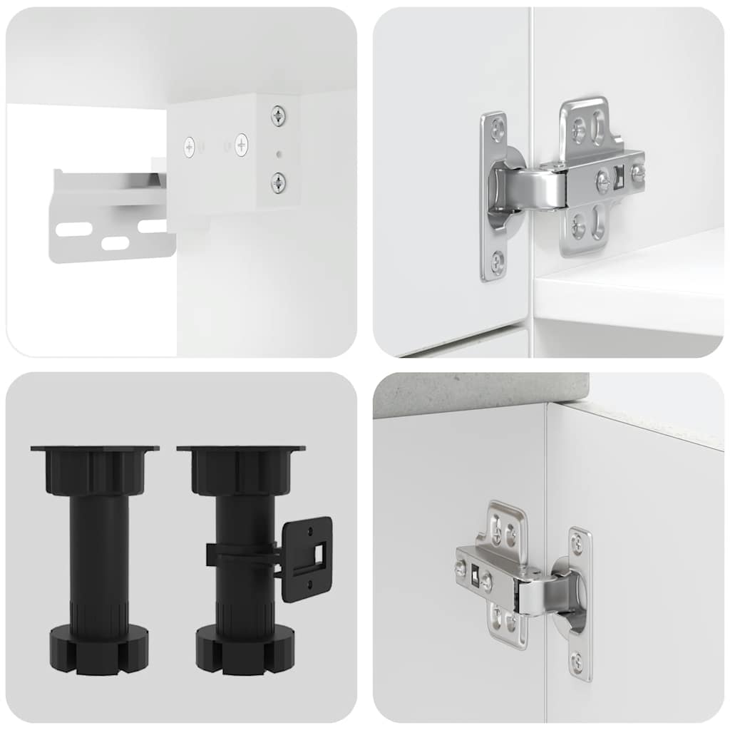 7 Piece Kitchen Cabinet Set Kalmar Concrete Grey Particleboard