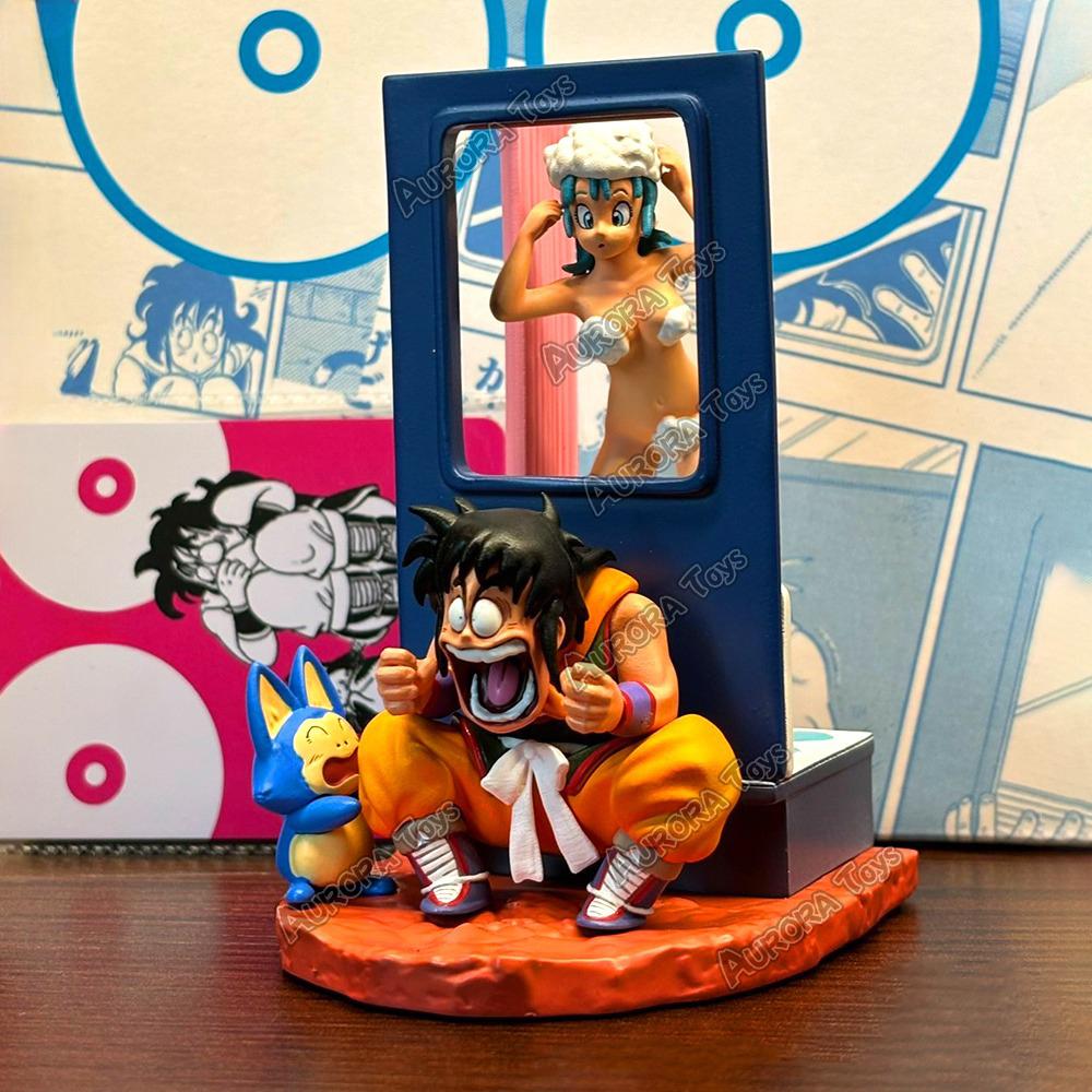 3.54in/9cm Anime Dragon Ball Figure Yamcha Figure Bulma Figure PVC Action Figures Collection Model Toys Gifts