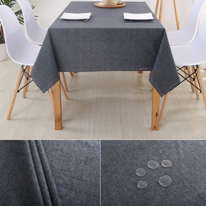 Домашняя декоративная скатерть, прямоугольные скатерти, чехол для обеденного стола, однотонная хлопковая льняная скатерть, чехол для обеденного стола
