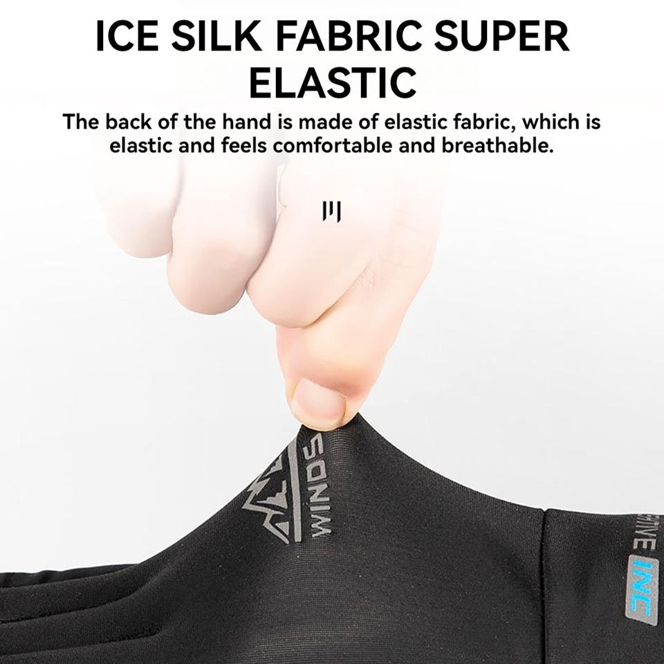 1Pair Summer Ice silk Gloves Breathable Quick Drying Thin Two-finger Gloves Outdoor Cycling Driving Non-slip Sun Fishing