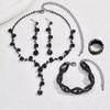 Minimalist European Style Jewelry Set With Water Diamond Embellishments For Women