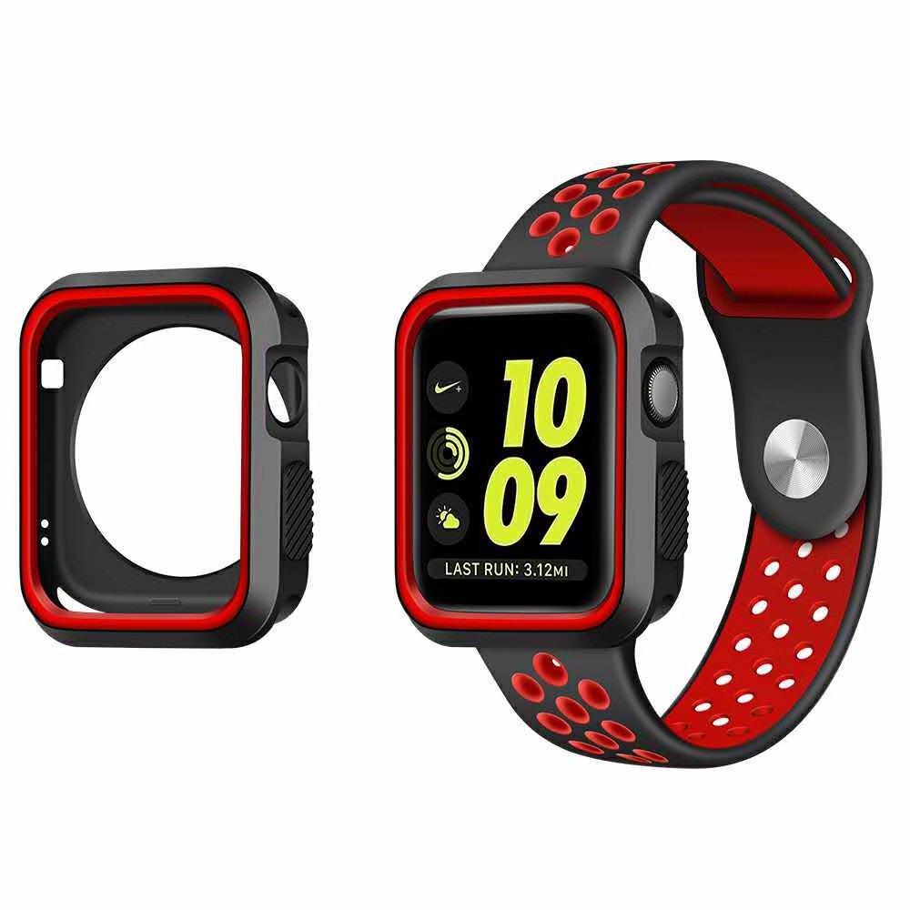 Чехол для Apple Watch 8 Ultra 7 6 SE 5 4 3 Iwatch 44 мм 40 42 38 мм Защитная пленка для экрана силиконовый защитный бампер для Iwatch 40 мм 41 45 мм 49 мм