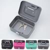 Key with Handle Lock Cash Box Metal Small Cash Storage Box with Handle with Lockable Cover Money Organizer Kids