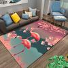 Дизайн ковра 'Flamingo Bliss' с элегантными розовыми цветами. Подходит для использования в качестве противоскользящего игрового коврика для диванов в гостиной и спальне.