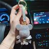 Модная большая брелок-подвеска на ключи автомобиля в виде мишки, полностью усыпанного стразами, милая кукла, креативные буквы с именем для разработки подвесок на сумку.