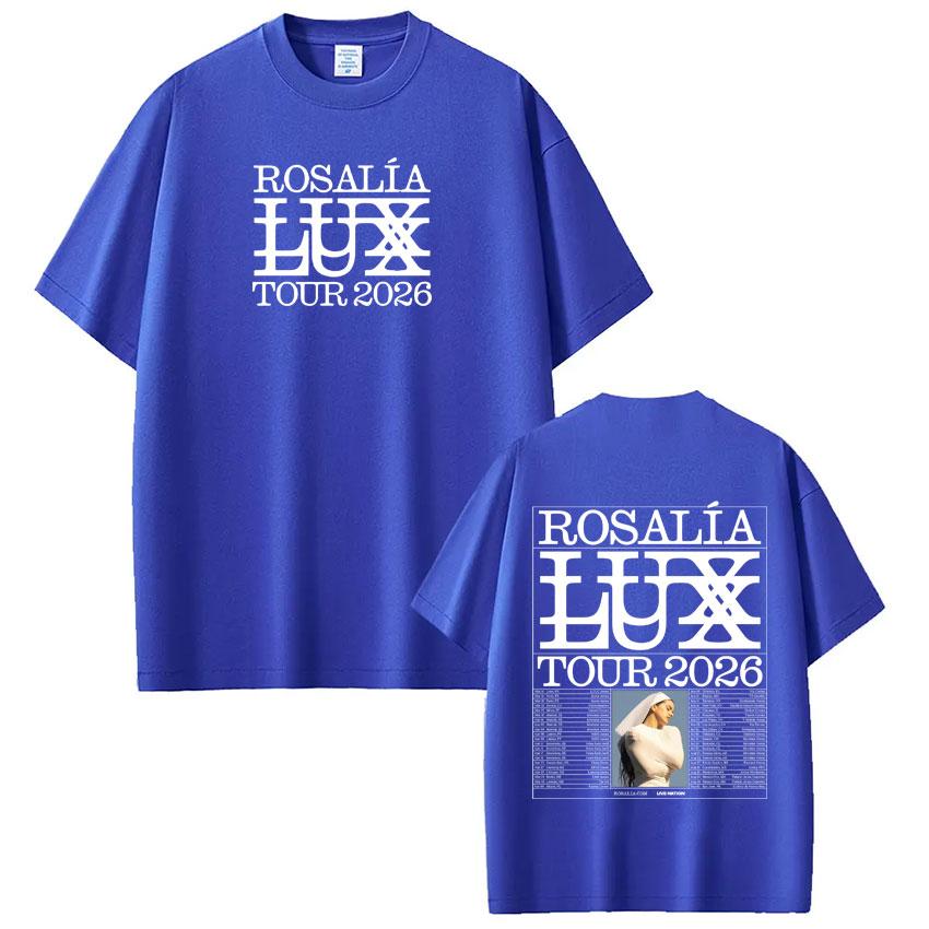 Singer Rosalía LUX Album Tour 2026 Print T-shirt Men Women Fashion Cotton T-shirts Oversized Hip-hop Casual Aesthetic T Shirts