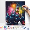 Disney Oil Painting DIY Digital Painting Mickey Mouse and Castle Fireworks HandPainted Wall Art for Living Room and Entryway.