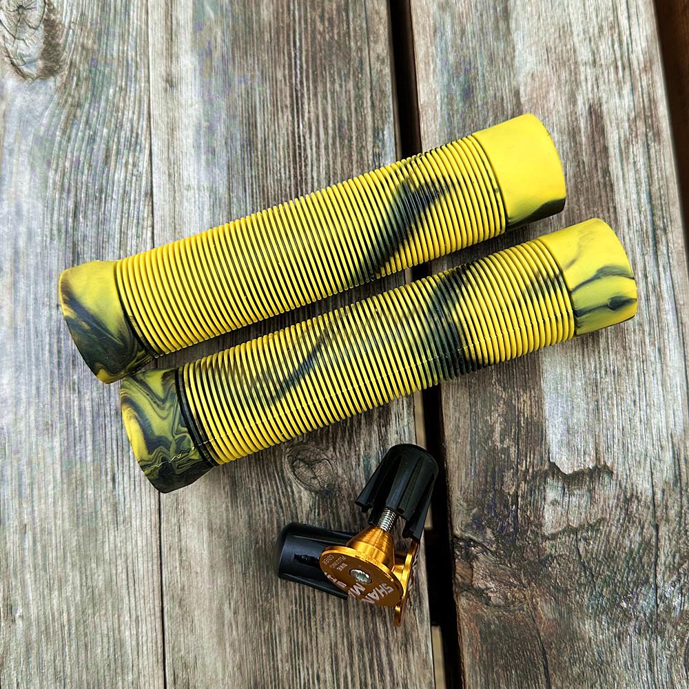 Универсальные полосатые нескользящие резиновые велосипедные ручки, мягкие рули для горных велосипедов