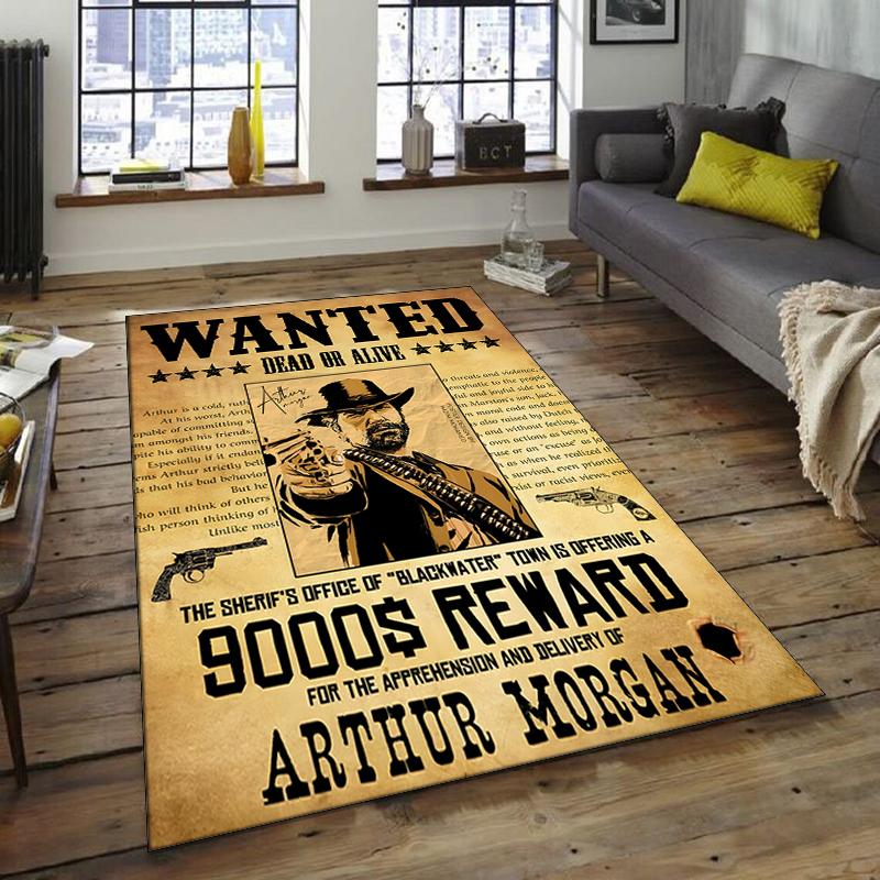 Red Dead Redemption Design Area Rug - Non-Slip, Soft & Cozy Floor Mat for Living Room, Bedroom, Office - Indoor/Outdoor Decorative Carpet