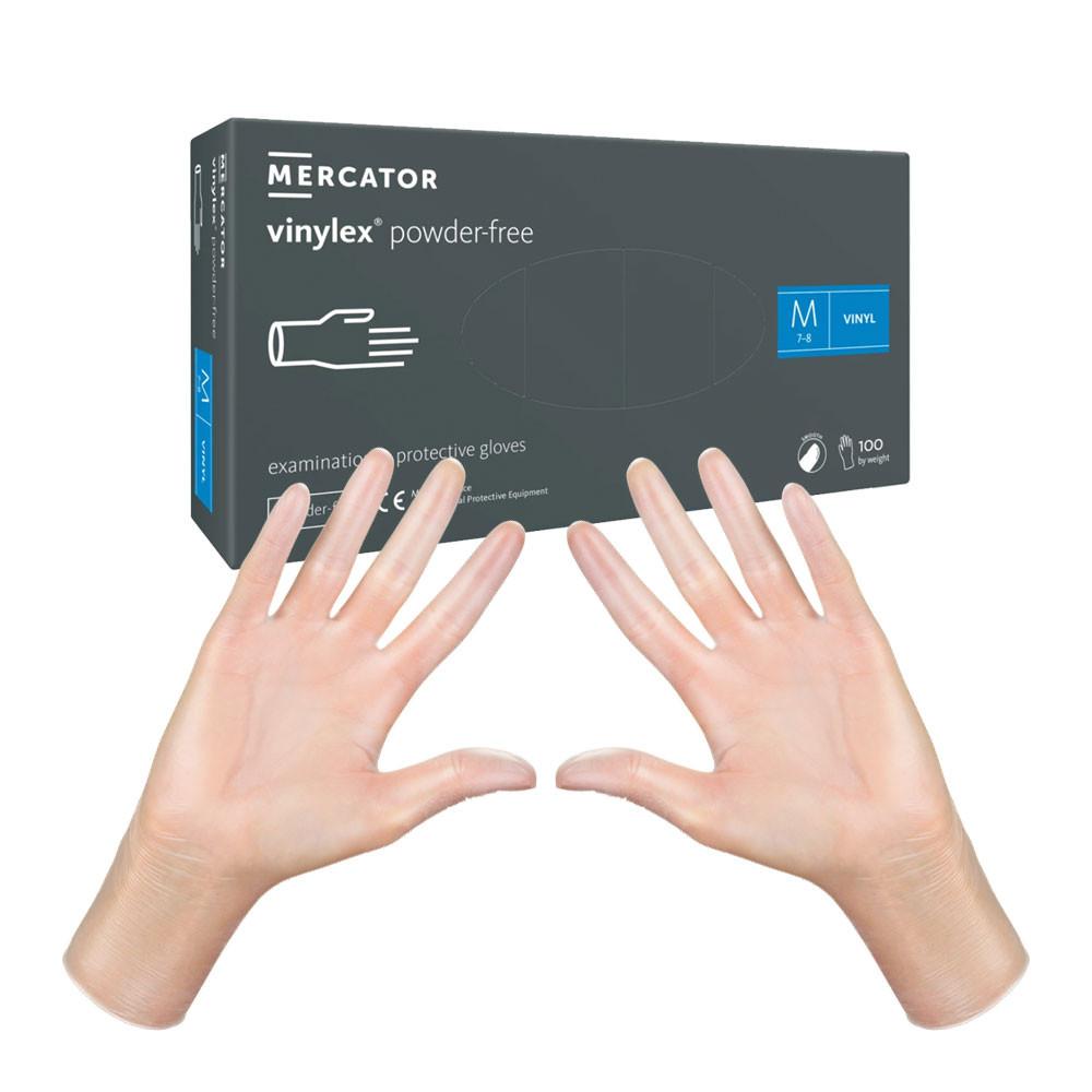 Mercator Vinylex Powder-Free Transparent Vinyl Gloves 100 Pcs
