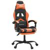 Gaming Chair with Footrest Swivel Black & Orange Artificial Leather