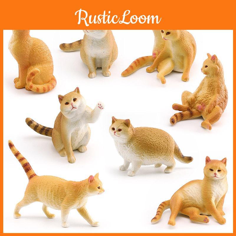 Кошка ПВХ Мультяшная Скульптура с Реалистичной Формой для Домашнего Дисплея Детский Подарок