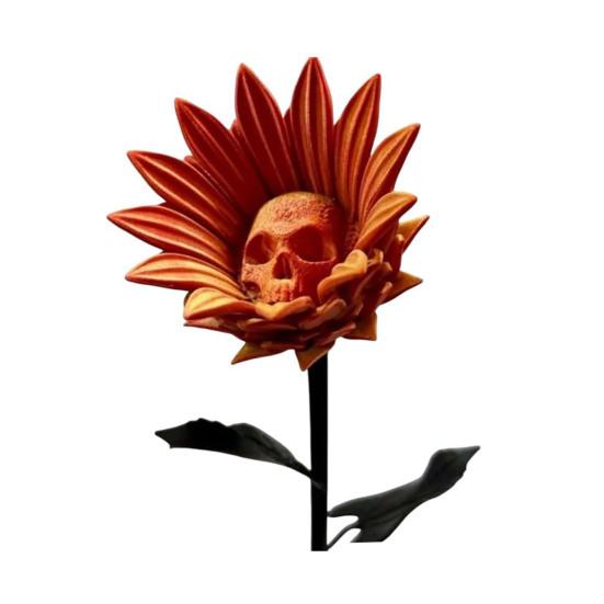 Запретный Подсолнух Скульптура Готический Череп Цветок Декор 3D Печать Зловещее Искусство Хэллоуин Украшение для Ужас Домашняя Вечеринка Декор