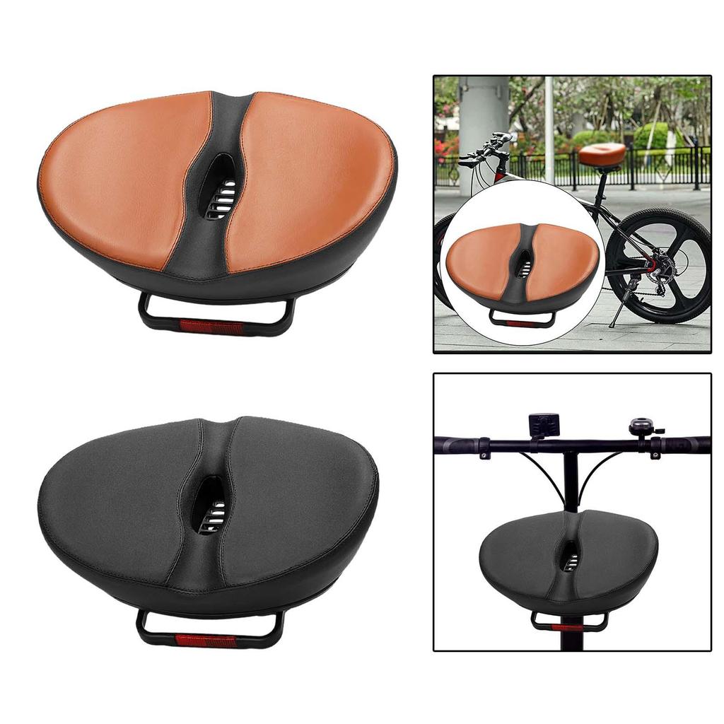 Wide Soft Bicycle Saddle Comfort Cushion Waterproof PU Material Shock Absorbing Pad for Mountain Road and Electric Bikes