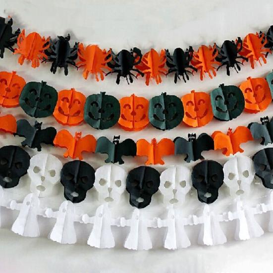 1 Тянуть Хэллоуин Подвесная Гирлянда Праздничное Торжество Простая Установка Ужасающая Украшение Бумага