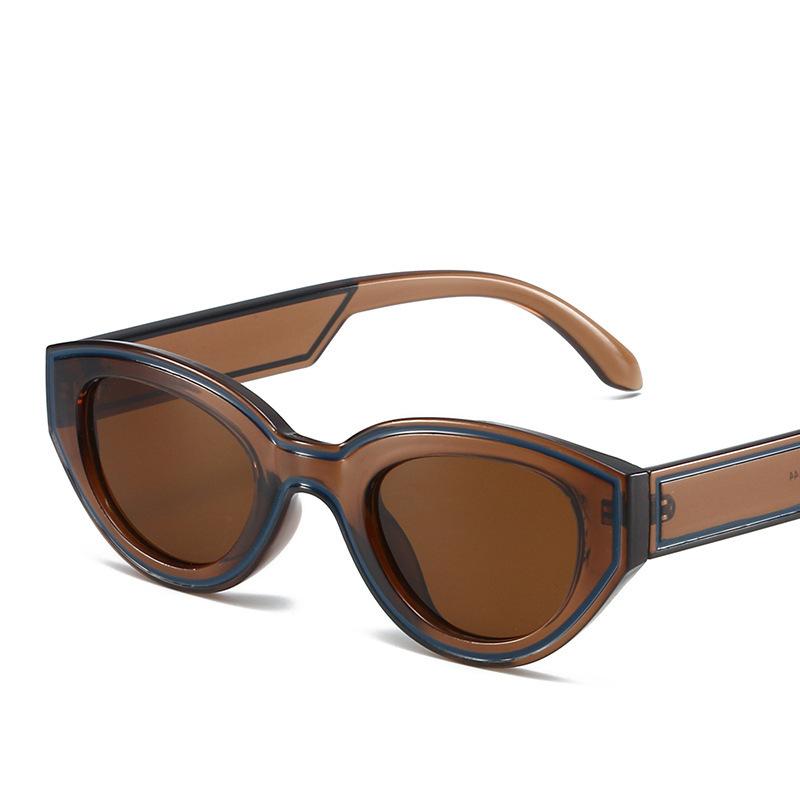 Ryan three-dimensional stroke color matching cat eye sunglasses men's and women's new party street hip hop sunshade sunglasses