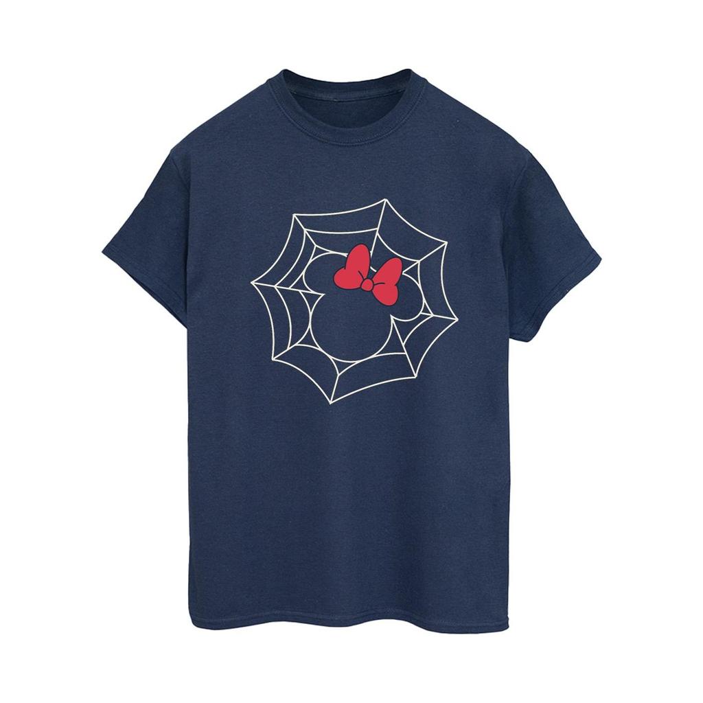 Disney Womens/Ladies Minnie Mouse Spider Web Cotton Boyfriend T-Shirt