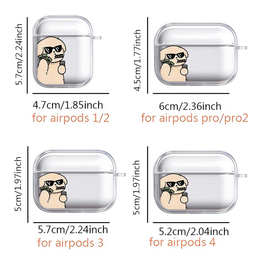 Прозрачные чехлы для наушников Чехол для Airpods 1 4 Pro Pro3 2 Pro2 3 Пары Собака Кошка Крутые