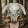 Skull Horn Cow Head Mask Animal Long Horn Totem Helmet Carnival Wild Indian Halloween Horror Dress Party Cosplay Costume Props