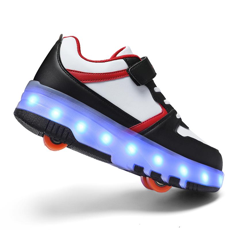 Роликовые ботинки для девочек, четырехколесные, светодиодные фонарики, обувь для скейтборда, обувь для мальчиков