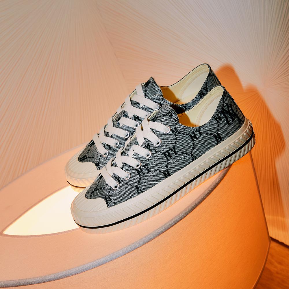 MLB Playball Vintage Floral Sports Casual Non-Slip Low-Top Canvas Shoes Unisex sneaker Gray 3ACVVC11N-50GRS