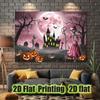 2D flat pink Halloween background decoration photo props, polyester banner decoration, home decoration
