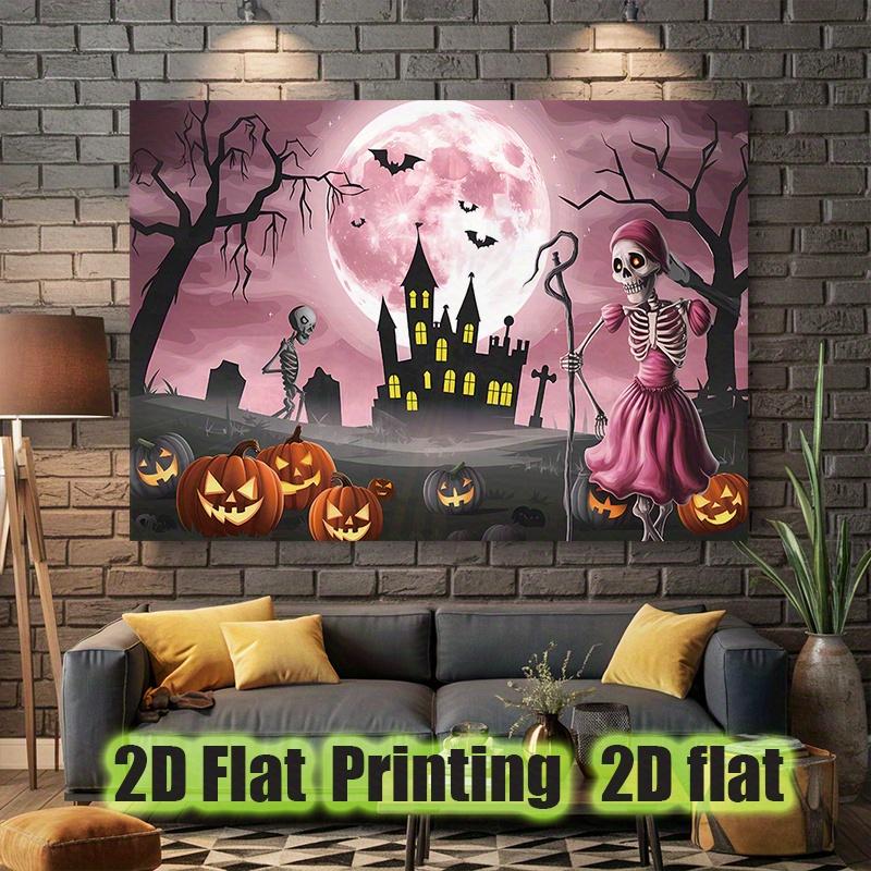 2D flat pink Halloween background decoration photo props, polyester banner decoration, home decoration