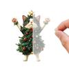 Cartoon Christmas Cat Pendant 2D Cat Hanging Ornaments Creative Xmas Tree Ornaments  Christmas Day