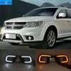 Светодиодные дневные ходовые огни для Dodge Journey Fiat Freemont 2014 2015 2016 желтое реле указателей поворота DRL украшение противотуманных фар