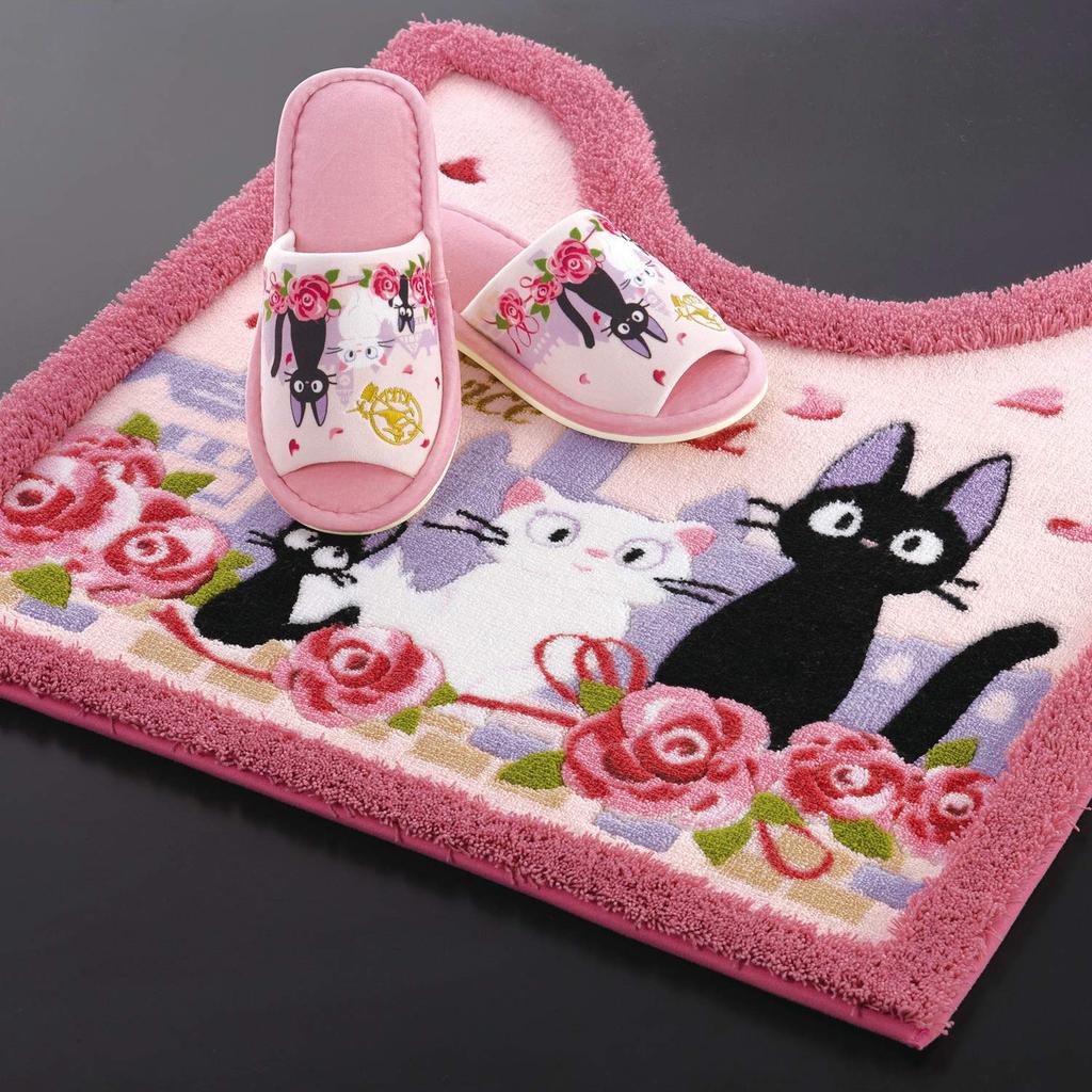 Senko Delivery Service Toilet Supplies Date with Gigi Toilet Mat 60 X 60cm Pink Character Gigi Cat Ghibli 37178 Kiki's Approx.