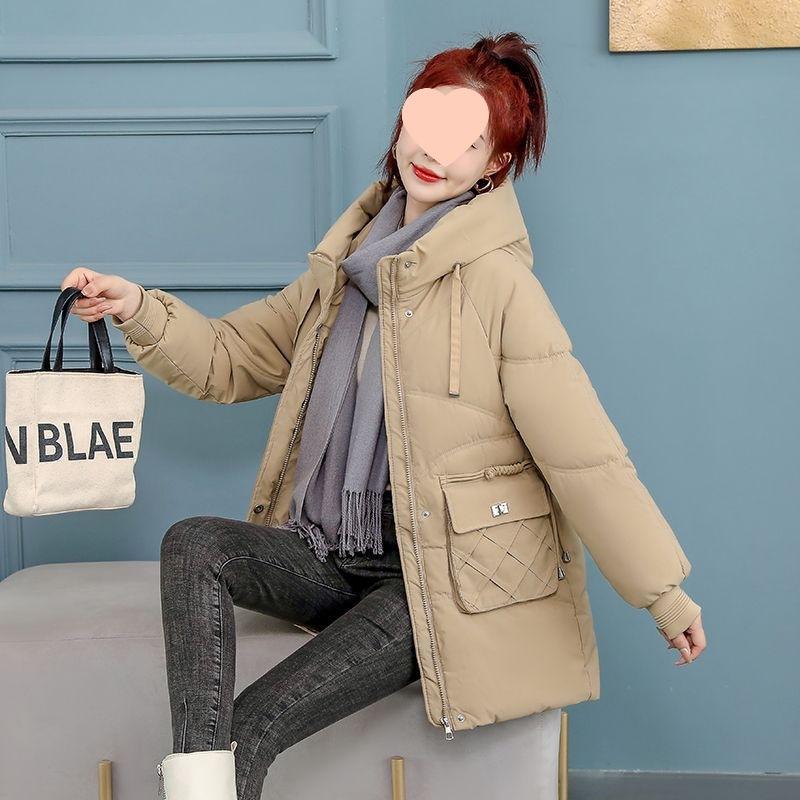 Anti-season down cotton-padded clothes women's winter medium and long loose cotton-padded jackets women's clothing foreign-style thickened cotton-