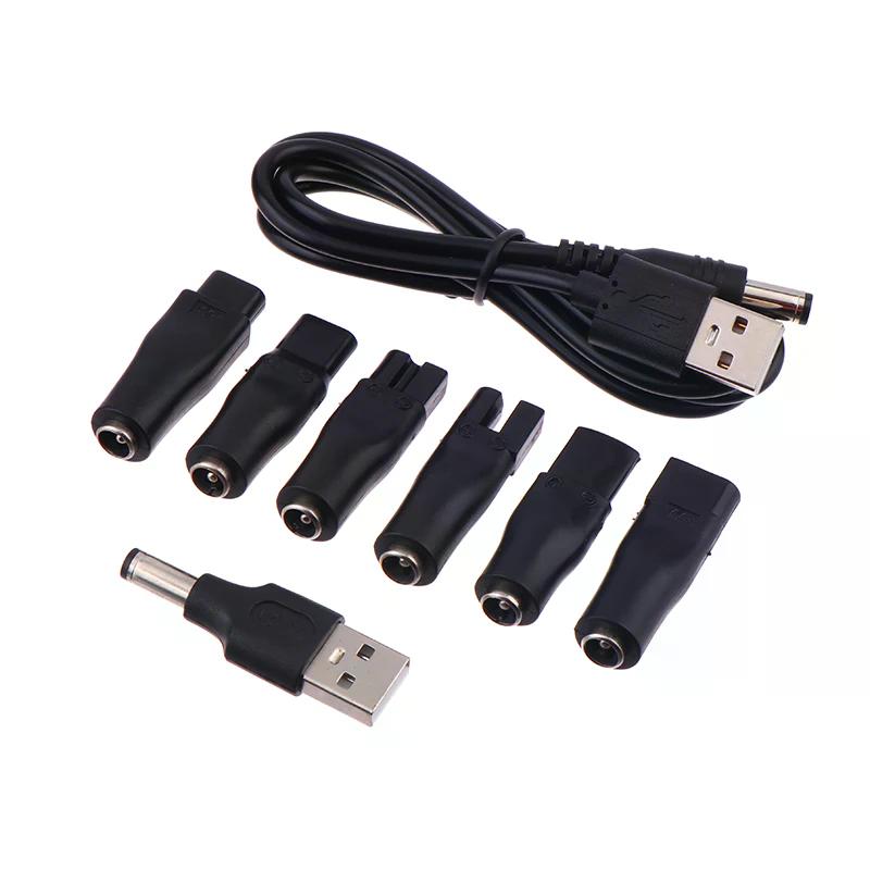 1/6/7/8 шт. Запасной шнур питания 5 В Зарядное устройство USB-адаптер Подходит для всех видов электрических машинок для стрижки волос, триммеров для бороды, электробритв