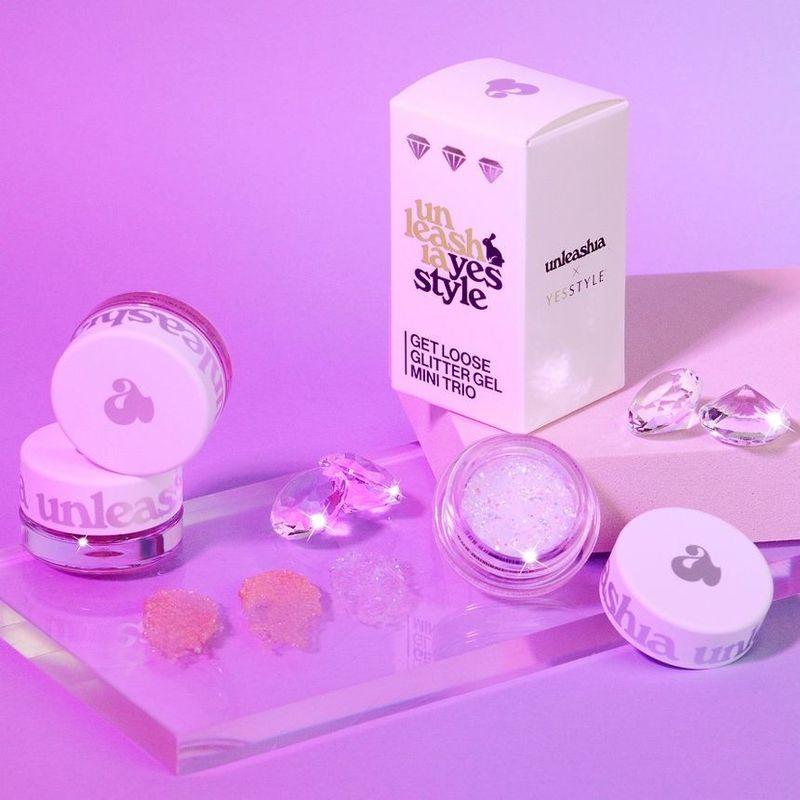 UNLEASHIA Набор мини-трио гелей с блестками Get Loose Glitter Gel Эксклюзивный набор YesStyle
