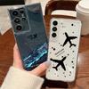 Прозрачный тонкий чехол с принтом самолета для Samsung Galaxy S25 Ultra S24 FE S23 S22 A56 A36 A16 A55 A35, мягкий силиконовый противоударный прозрачный чехол-бампер