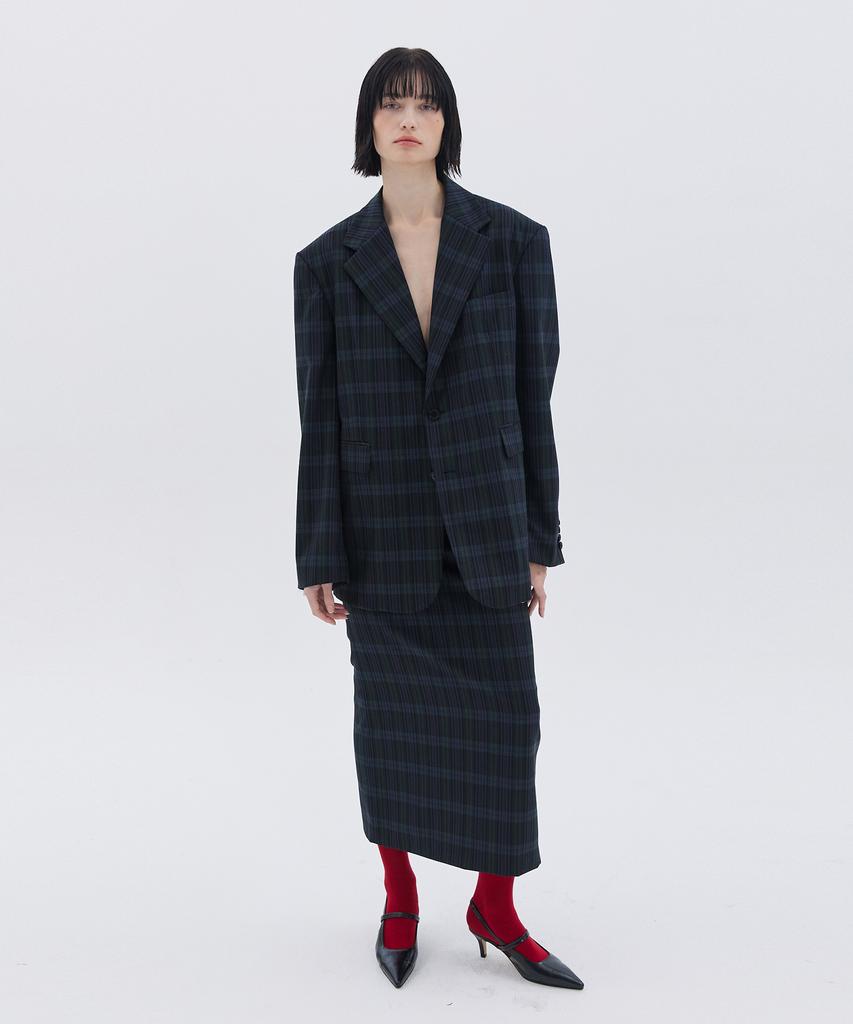 VEDERMI Check Tailored Long Skirt