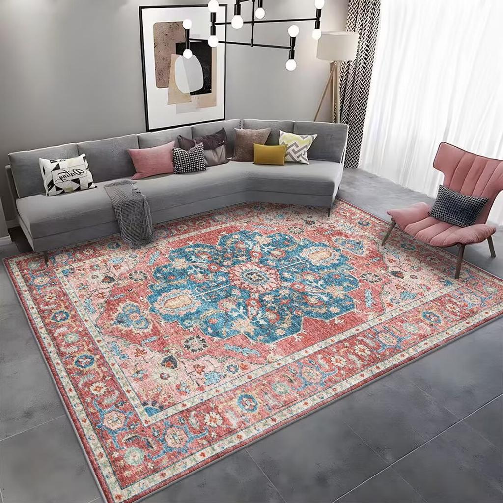 Red Persian Bedroom Carpet Bath mat Carpets for Living Room Decoration Home Boho rugs Washable Area Rug Antiskid Floor Mats