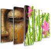 Five Piece Picture Canvas Print Buddha Bamboo Zen Gold