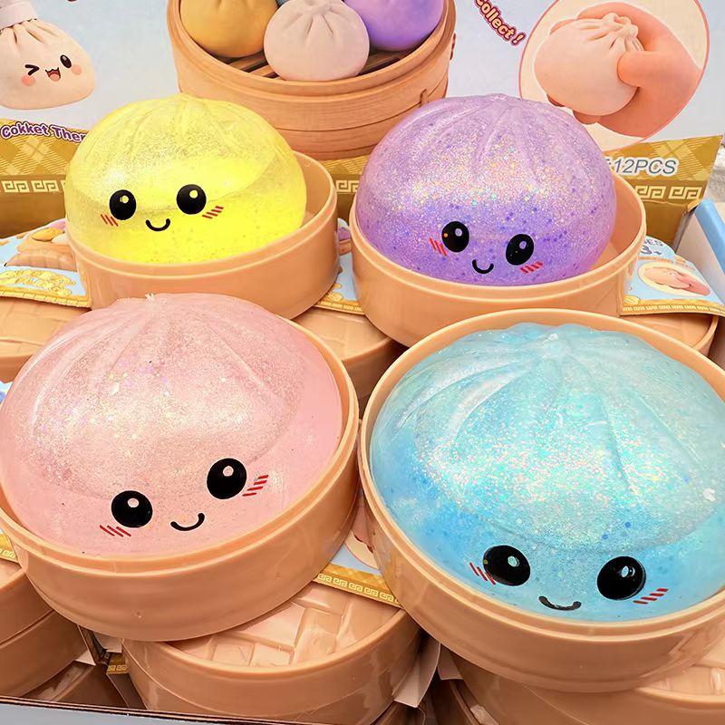 Cartoon Squishy Plasticity Buns Toys Transparency Squeeze Toy Relieve Stress Funny Anti-Stress Sensory Toy Adult Trendy Toy Gift