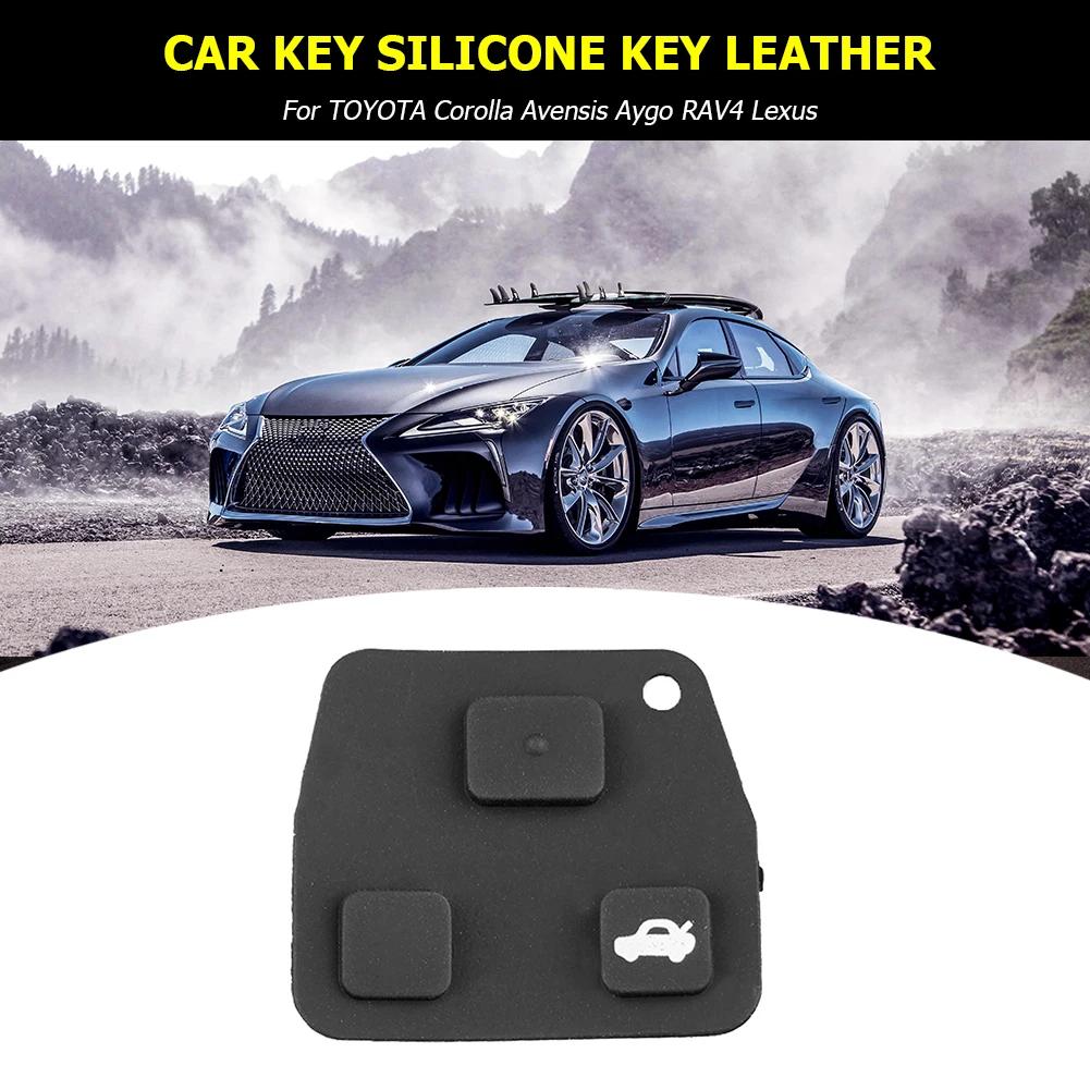 1-5PCS 3 Button Pad for TOYOTA Remote Car Key Shell Silicone Rubber Car Key Case Replacement Remote Key Shell Wear-resistant