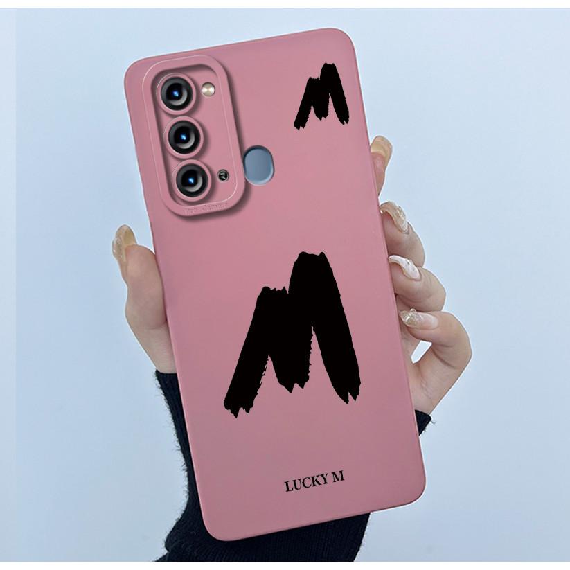 Чехол для Itel Vision 3 / Itel S17 / Itel P38 S661L S661W Счастливой первой буквой Жидкий силикон Защитная задняя крышка Чехол для телефона