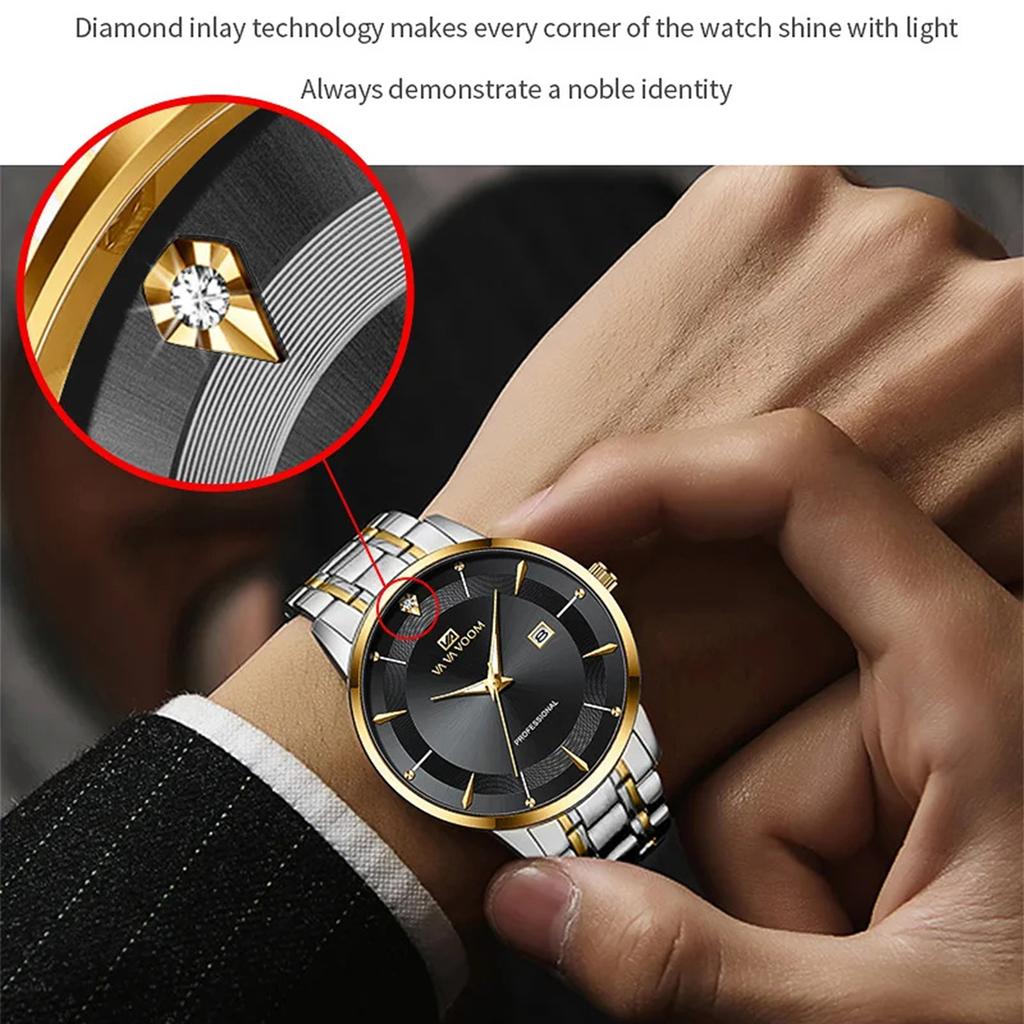 Men’s Quartz Watches Top Brand Luxury Wristwatch Waterproof Date Men Watches Stainless Steel Quartz Wrist Watches Male