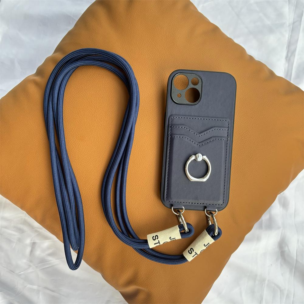 Шнурок-ожерелье Crossbody Чехол-кошелек из кожи для Samsung Galaxy A06 A16 A26 A36 A56 A05S A15 A25 A35 A55 Слоты для карт Чехол с кольцом