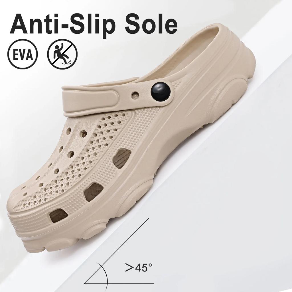 Fashion Shevalues Fashion Clogs Slippers Women Hole Garden Shoes Water Shoes For Men Beach Sandals Soft Eva Bathroom Slides House Slides