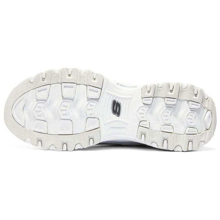 Skechers DLites 1.0 Кожаные Универсальные Удобные Простые Сбалансированные Легкие Низкие Повседневные Кроссовки Женские Белый Серый 150235-WSL