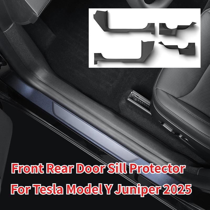 Для Tesla 2025 Model Y Juniper Накладки на пороги Передние Задние Защита порога Антицарапина Антиударный Коврик TPE Чехол Аксессуары
