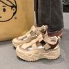 Platform Sandals Women's 2025 New Summer Versatile Hollow Soft Leather Sports and Leisure Heightening Hole Roman Sandals
