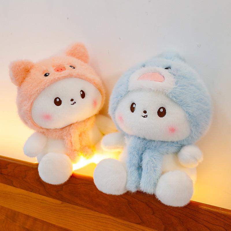 Плюшевые игрушки кошки шарф акулы мультяшные животные наполнитель кукла рождественский подарок украшение