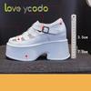 love ycodo Брендовые женские и студенческие летние сандалии из натуральной кожи на толстой подошве