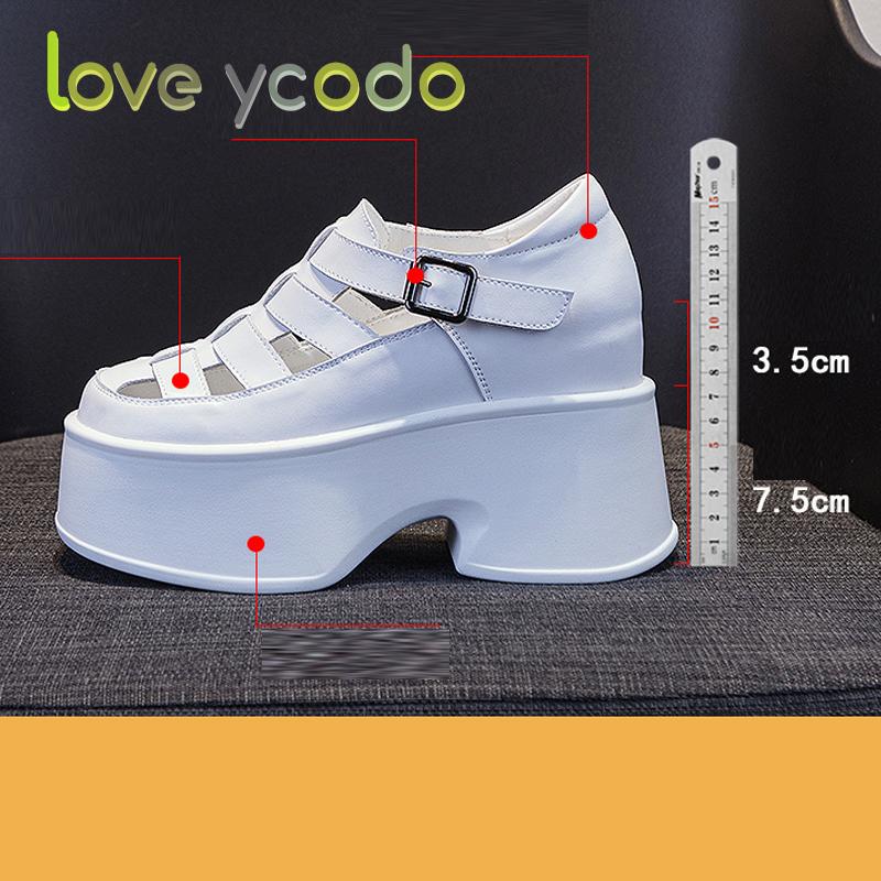 love ycodo Брендовые женские и студенческие летние сандалии из натуральной кожи на толстой подошве